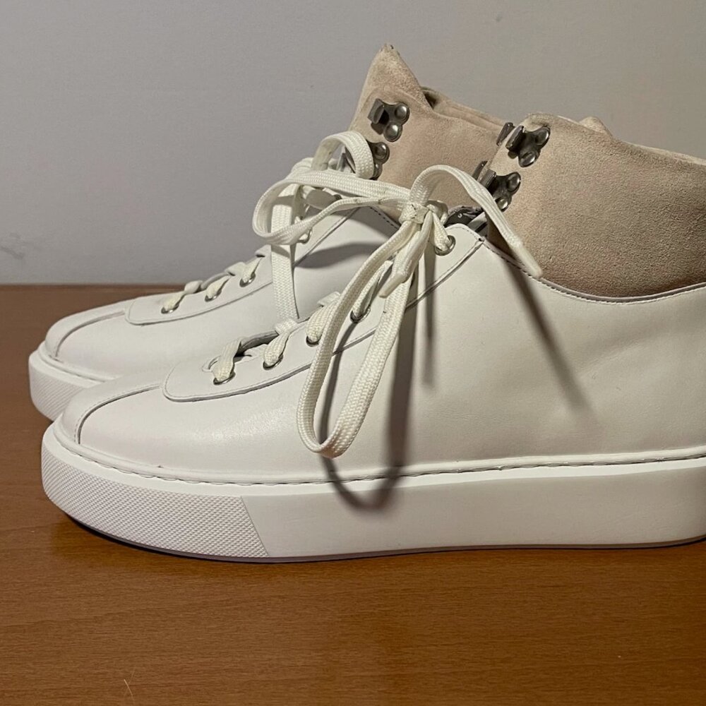 GRENSON Suede Trimmed Leather High-top Sneaker Women's UK 6 - New